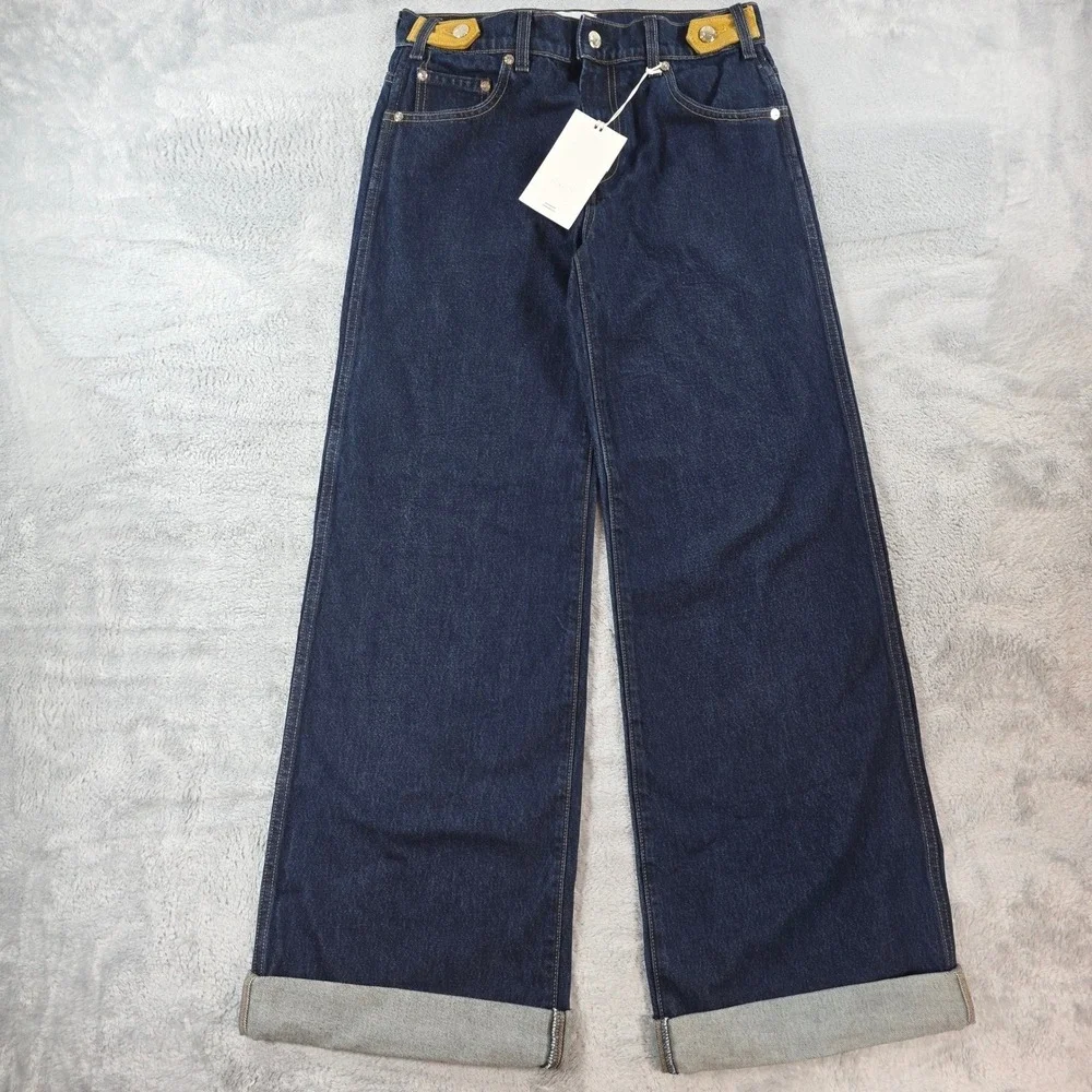 Benjamin Talley Smith 27 Madewell Women Coolidge Indigo Wide Leg Low Rise Jeans
